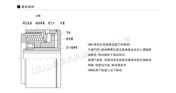 齿形气动制动器CBM工作原理 齿形气动制动器CBM
